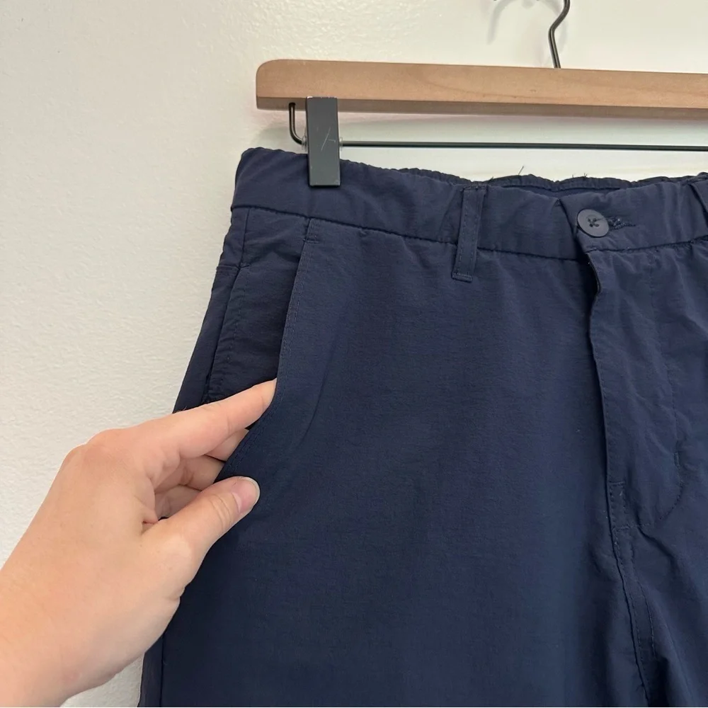 Onia 360 Tech Slim Fit Tapered Stretch Nylon Trousers Joggers Navy Blue Size 30